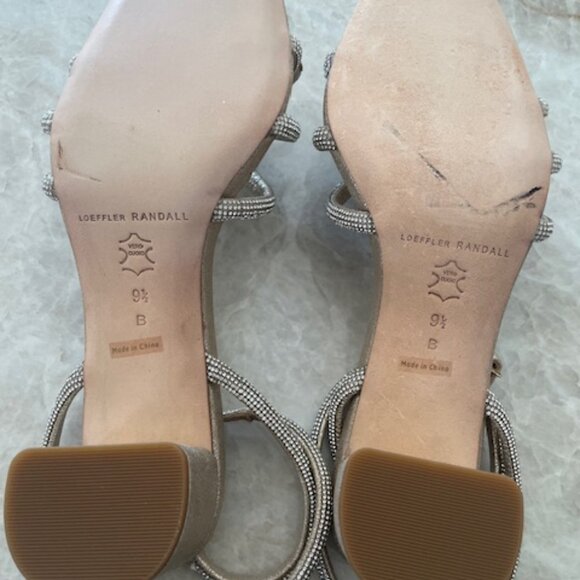 Loeffler Randall Mikel Crystal Embellished Suede Bow Sandals, Size 9.5 - Picture 6 of 10